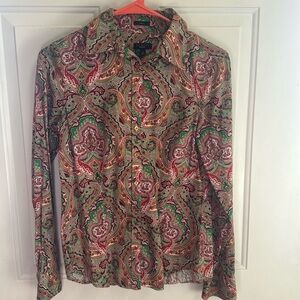 Talbots Floral Button Down